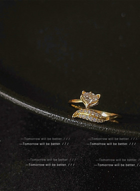 食指小狐狸开口戒指设计感