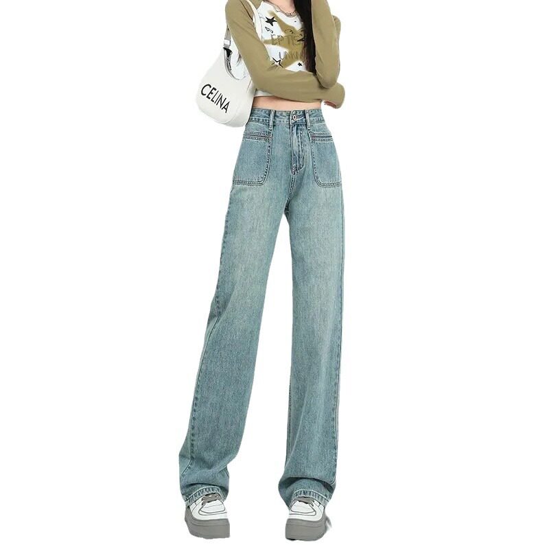 High Waisted Wide Leg Jeans for Women Vintage Style Loose Fit Floor Length Spring Fall Wholesale Available