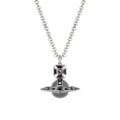 Silver and black necklace 12mm large