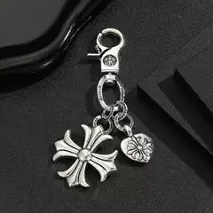 Crowdo Multi-Element Chain Bag Pendant Sword Bead Cross Waist Chain Lobster Clasp Pendant Denim Keychain