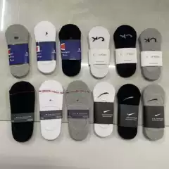 Spring and Summer Men's and Women's Boat Invisible Boat Socks Black and White Gray Silicone Non-Slip Low-Cut Sports Non-Falling Short Tube Factory Direct Sale