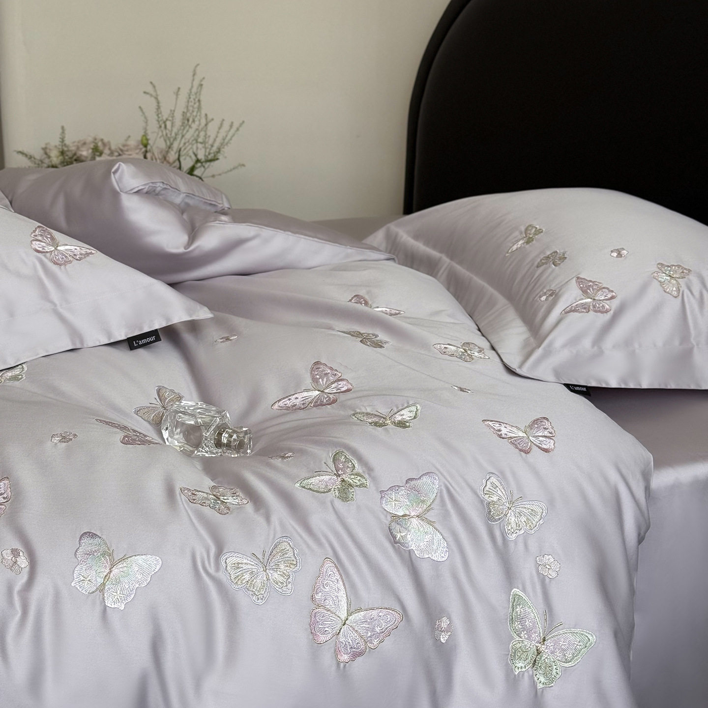 Exquisite Butterfly Embroider! 100-Count Long-Staple Cotton Bed Four-Piece Set Pure Cotton Bed Bed Sheets Quilt Cover Girls 4-Piece Set