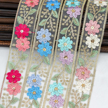 Ethnic Style Mesh Embroider Lace Strips Handmade DIY Clothing Miao Clothing Collar Cuffs Skirt Accessories Accessories Wholesale