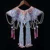 New Hanfu Horse Face Dress Cloud Shoulder Student Graduation Bachelor's Dress Shawl Fake Collar Decorative Cheongsam Dress Cloud Shoulder Blue