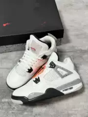 Putian Shoes Pure Original Aj 4 Casual Basketball Shoes Men's Thick-Soled Air-Cushion Sports Trendy Shoes Women's Height-Increasing Flats-Soled Work Clothing Sneakers