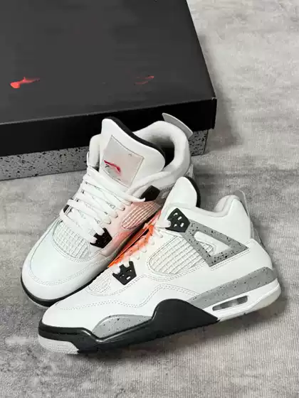 Putian Shoes Pure Original Aj 4 Casual Basketball Shoes Men's Thick-Soled Air-Cushion Sports Trendy Shoes Women's Height-Increasing Flats-Soled Work Clothing Sneakers