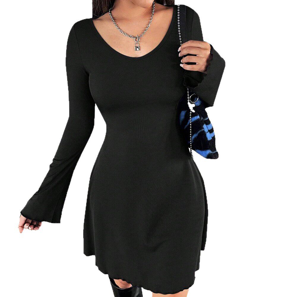 U Neck Bodycon Dress High Waist Slim Fit Short Length Spring Summer Casual Wear Wholesale Available