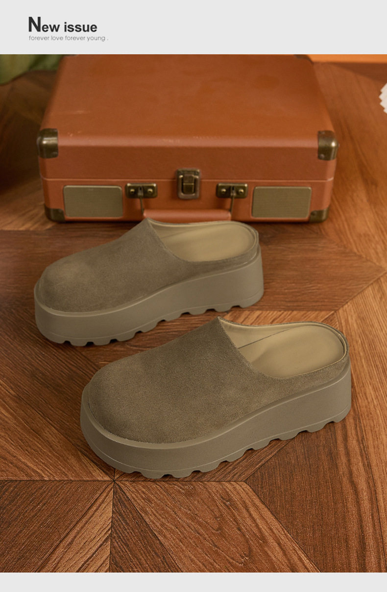 Dép sandal nữ quai chữ V đế dày phong cách Birkenstock — Lạc đà, Ka ki chi tiết 14