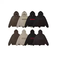 Cross-Border Fog Autumn and Winter Loose Casual Letter Print Unisex High Street Hooded Sweatshirt Basic Trendy Sweatshirt