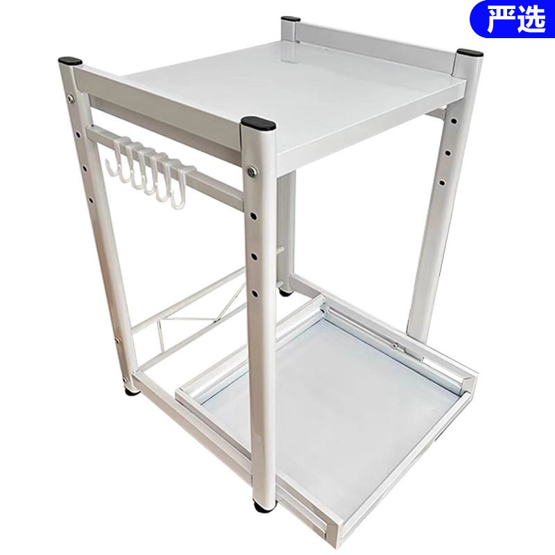 Pull-Out Storage Rack for Kitchen Countertops, Rice Cooker, Oven, Microwave, Cookware Storage Rack, No-Drill Layered Rack