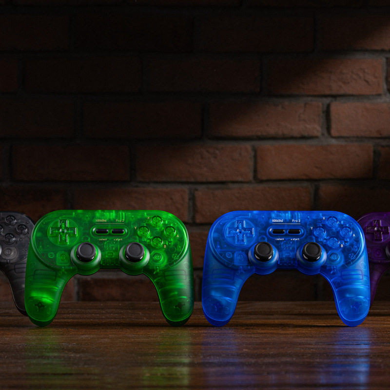 8bitdo eight-bit hall PRO2 retro special edition transparent color bluetooth with back key multi-platform gamepad hall