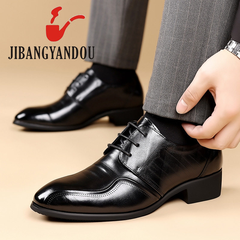 Giày da chuẩn đen 9196 mua thoải mái