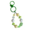 New houndstooth cube sugar beaded keychain pendant cute girl bag ornaments colorful wheel beads lobster buckle
