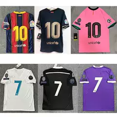 Real Madrid Barcelona Retro Jersey Home and Away Two-Guest Short-Sleeved Long-Sleeved Classic Commemorative Edition Short-Sleeved Long-Sleeved Football Suit