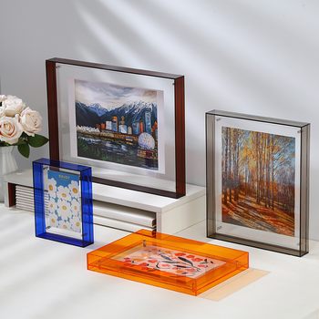 Acrylic Photo Frame Display Stand, Light Luxury and High-End Feel, Transparent Display Frame, Large Size Wall Hanging Decoration, DIY Embossed Picture Frame