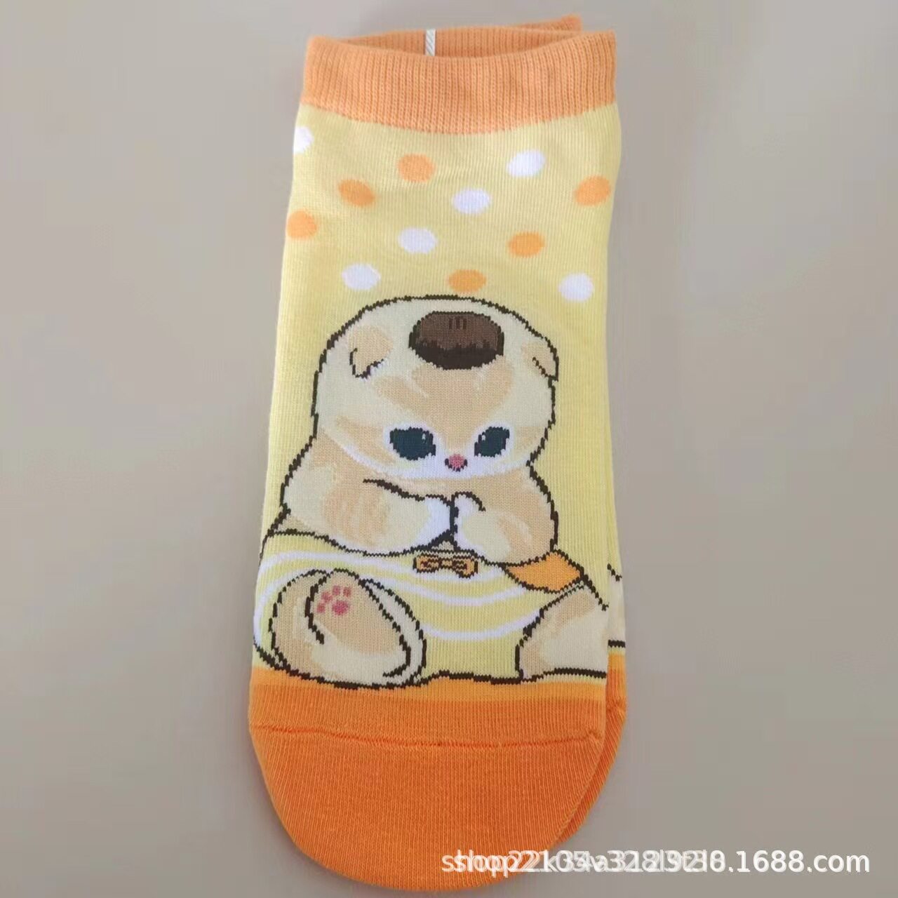 日单mofusand鲨鱼猫库存炸虾猫系列外贸出口女卡通棉袜短袜可爱袜