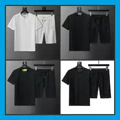 《2026 Spring/Summer New Collection》High-Quality Lapel Short-Sleeve Shorts Set with Velvet Print Polo Shirt