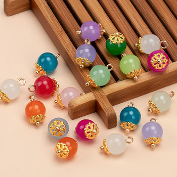 Cheongsam Button Button New Chinese Round Imitation Jade Toro Button Hanfu Tang Suit Handmade Decorative Bead Buckle Accessories