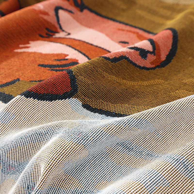 Customized company jacquard tapestry cotton thread blanket sofa towel office nap blanket high-grade gift blanket tapestry foreign trade