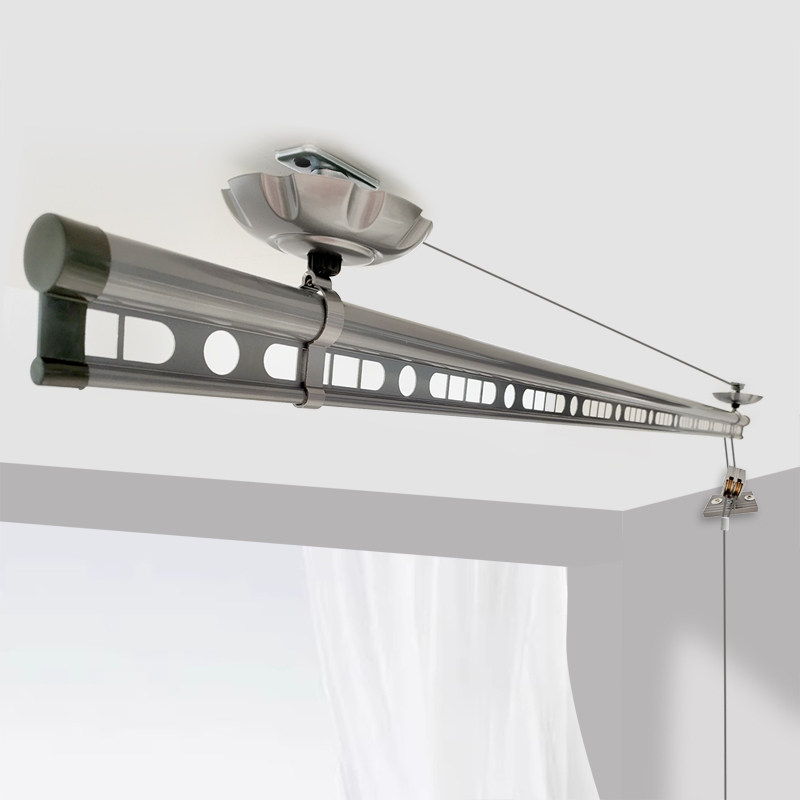 Small Balcony Single-Pole Clothes Drying Rack Hand-Operated Adjustable Smart Simple Clothes Drying Quilt Balcony Indoor Cool Clothes Donglong