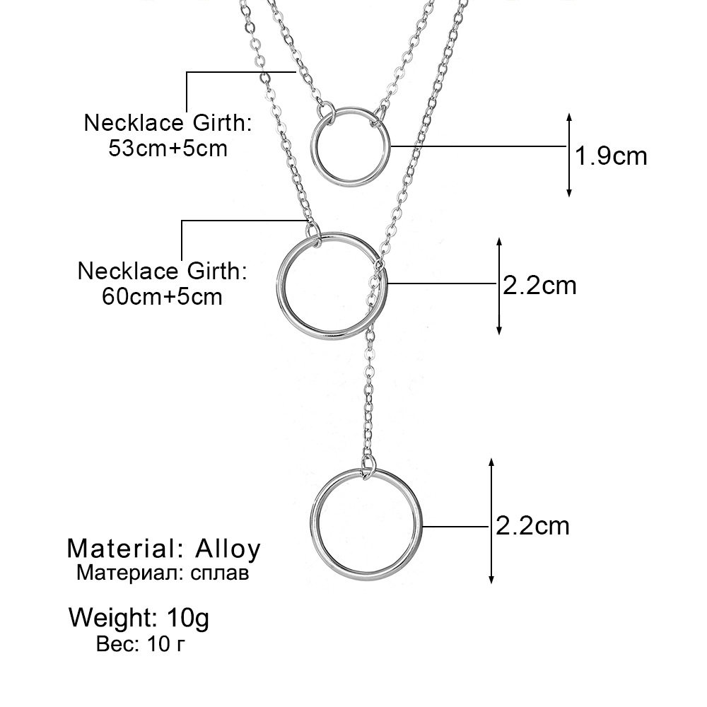 Hot-Selling Personalized Multi-Layered Necklace European and American Cross-Border Necklace Women's Small Solid Bar Pendant Clavicle Chain Necklace