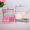 Flannel box jewelry necklace ring storage box earrings eardrop storage box Korean single-layer flannel jewelry box wholesale