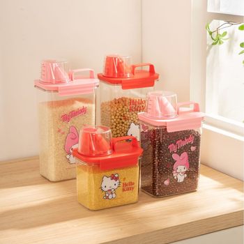 Sanrio Sealed Cereal Storage Jar with Sugar, Household Kitchen Moisture-Proof and Insect-Proof Grain Storage Container, Nut Box Storage Jar