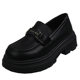 Thick-soled loafers women's shoes 2024 new explosions spring women's shoes muffin Joker small leather shoes black single-layer shoes