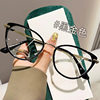 Internet Celebrity's Same European and American Style Cat-Eye Frames for Women, Fashionable Light Luxury Anti-Blue Light Glasses, Ultra-Light Myopia Glasses Frames Wholesale