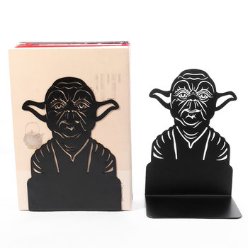 Black Master Yoda Bookend Metal Hollow Craft Creative Star Wars Fan Desktop Decoration Bookend
