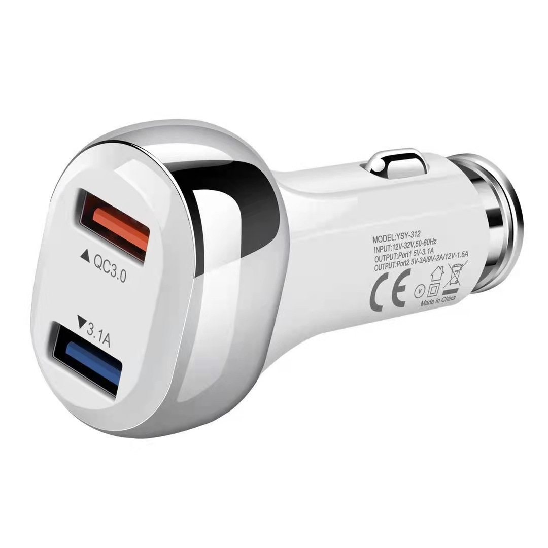 Car charger fast charging one drag two qc3.0 cigarette lighter conversion plug car Universal usb fast car charger