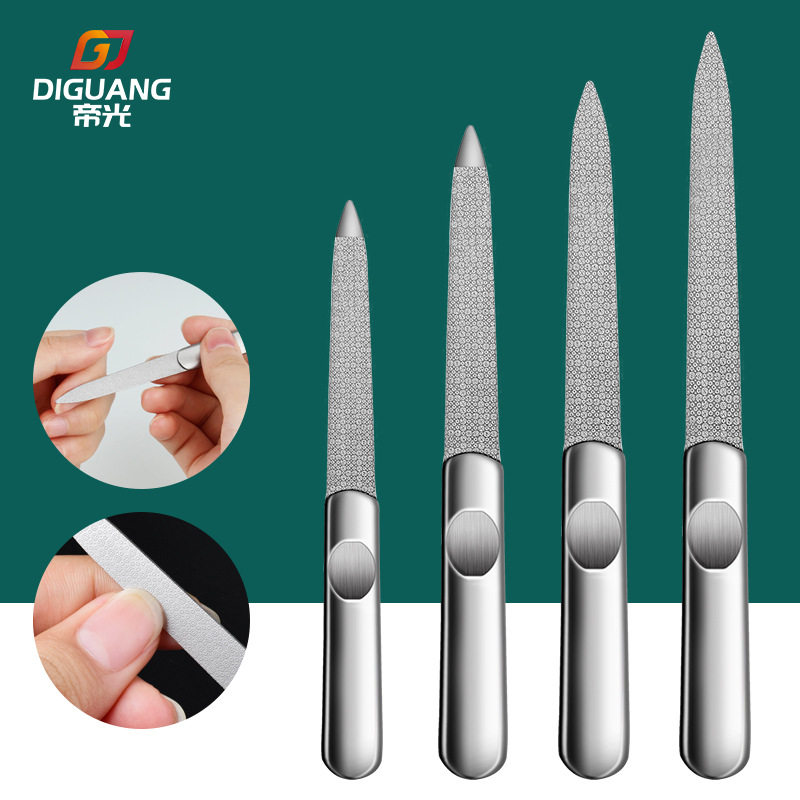 Manufacturers in stock stainless steel nail file stone double-sided pattern polishing nail file manicure beauty tools manicure