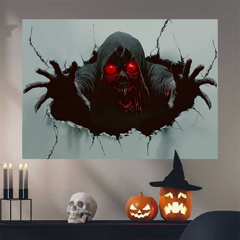 Amazon Halloween Horror wall stickers Череп украшения дома с привидениями настенные наклейки Макет сцены трансграничная поставка новый стиль Изображение 1