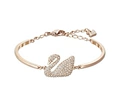 Rose gold white swan bracelet