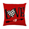 Timu Valentine's Day Pillow Red Love Printed Cushion Linen Pillow Cross-border Home Pillow Case Pillow Case