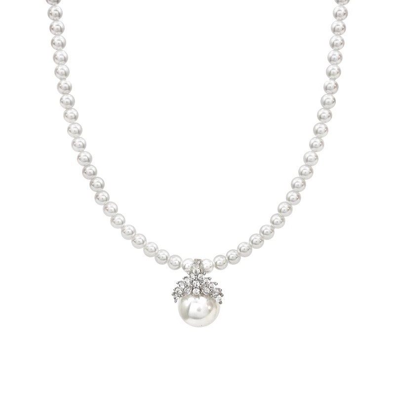 Light Luxury Niche High-end Pearl Necklace Women's Ins Trendy Fashion All-match Elegant Titanium Steel Clavicle Chain Cyber Celebrity Neck Chain