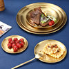 304 Stainless Steel Plate Korean-style Barbecue Plate Household Golden Disc Tray Steak Western Food Plate Bone Plate Shallow Plate
