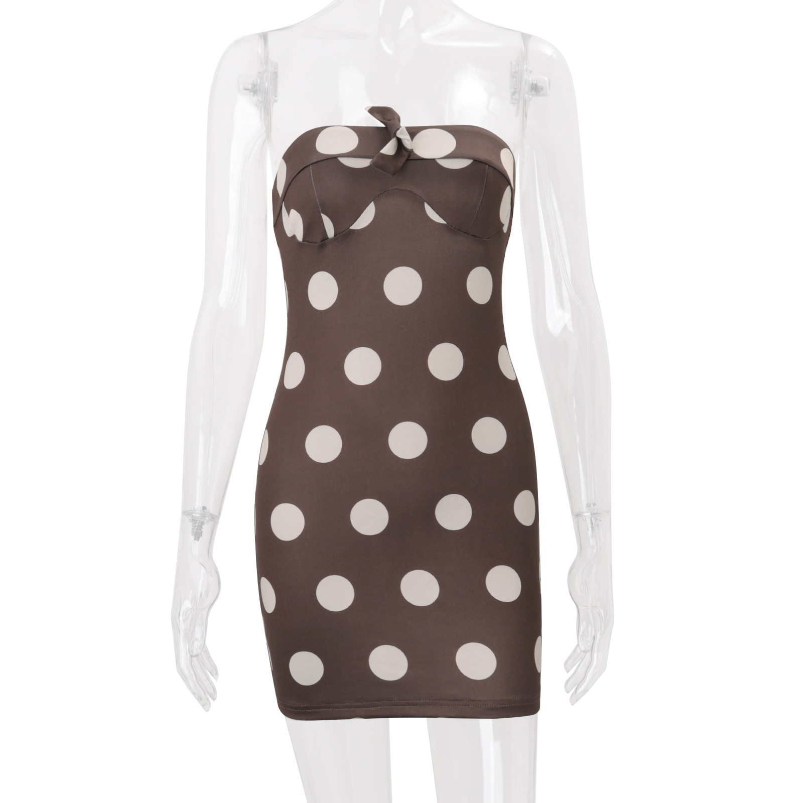 Summer Womens Dress Off Shoulder Color Block Polka Dot Hollow Out Bodycon Style Perfect for Parties or Casual