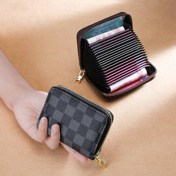 Zipper New Style Card Bag Women's Anti-degaussing Certificate Bits Large Capacity Multi-card Bags Card Bag Coin Purse One-piece Bag