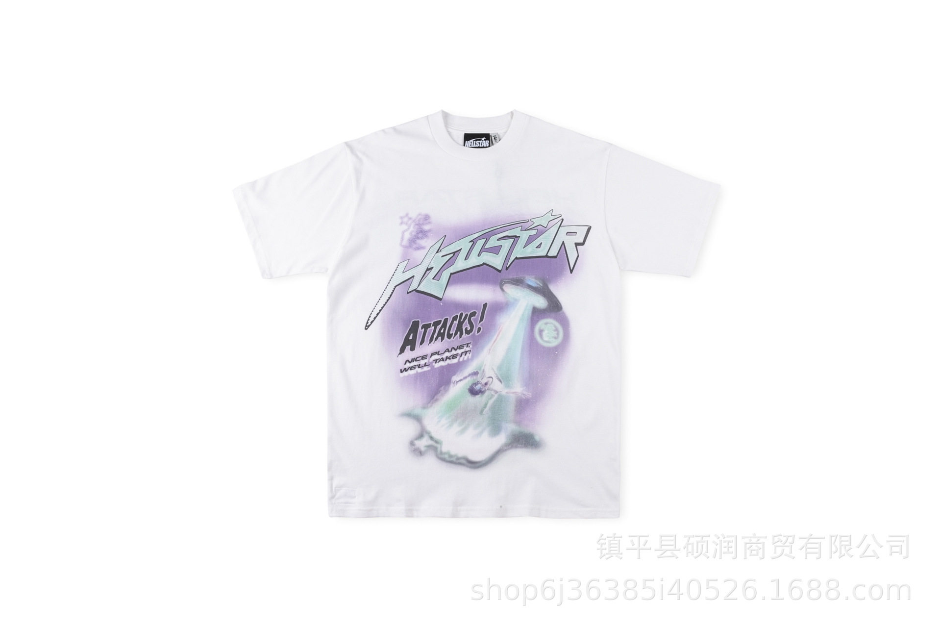 24SS cross-border Hellstar European and American trendy brand washed and distressed men and women's high street loose casual T-shirt