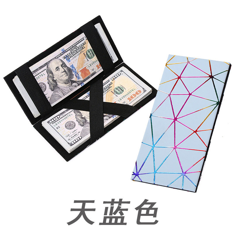 Cross-Border New Trendy Pu Diamond Laser Wallet Magic Wallet Large Capacity Clip Coin Purse Men's Wallet