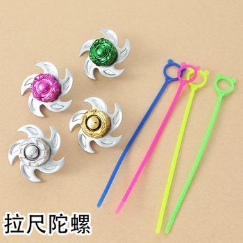 Children's Iron Fighting Gyro Pull Ruler Whirlwind Gyro Children's Pull Wire Rotating Toy Stall Hot Selling Toys