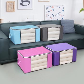 Clothes Storage Bag Non-woven Storage Box Moisture-proof Foldable Storage Artifact for Clothes Large Capacity Home Storage Box