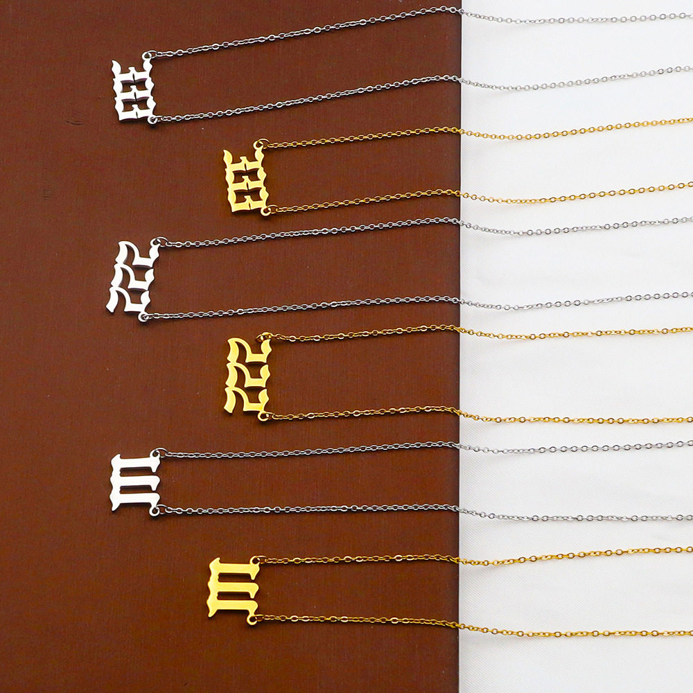 Ins Style Titanium Steel Clavicle Chain Personalized Angel Digital Necklace Women's 111-999 Stainless Steel Necklace Wholesale Exquisite