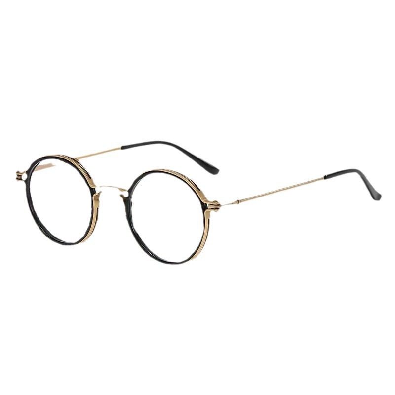 Cross-Border New Style Sweep Thunder Storm Same Style Round Frame Glasses Frame with High Myopia Anti-Blue Light Flat Mirror Fashion Glasses