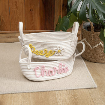 Etsy Cross Border DIY Personalized Name Storage Basket Cotton Rope Storage Basket Sundry Toy Cosmetics Storage