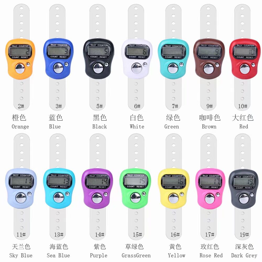 Manufacturer Wholesale 1011 Card Finger Ring Ring Mini Small Press Digital Display Digital Counter Bare Metal