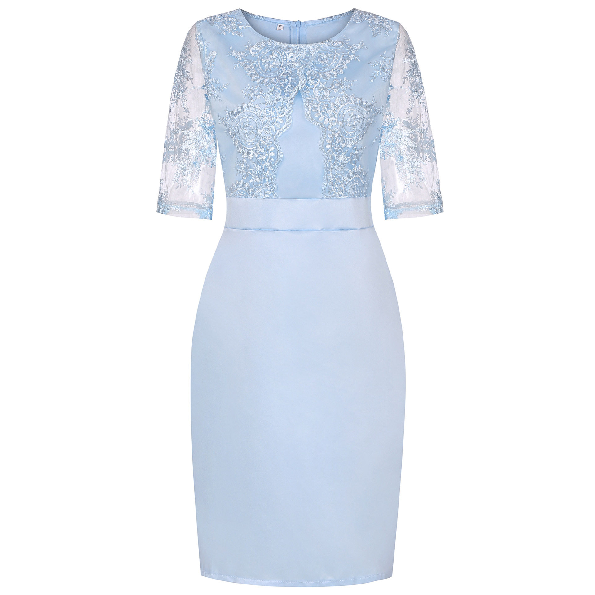 Plus Size Womens Dress Lace Panel Short Sleeve Two Piece Look Elegant Occasion Wear Wholesale Available