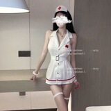 Ou Shilin, сексуальное женское белье, сексуальная медсестра, сексуальная униформа, нижнее белье, черно-белый костюм маленькой медсестры, комплект браслетов большого размера