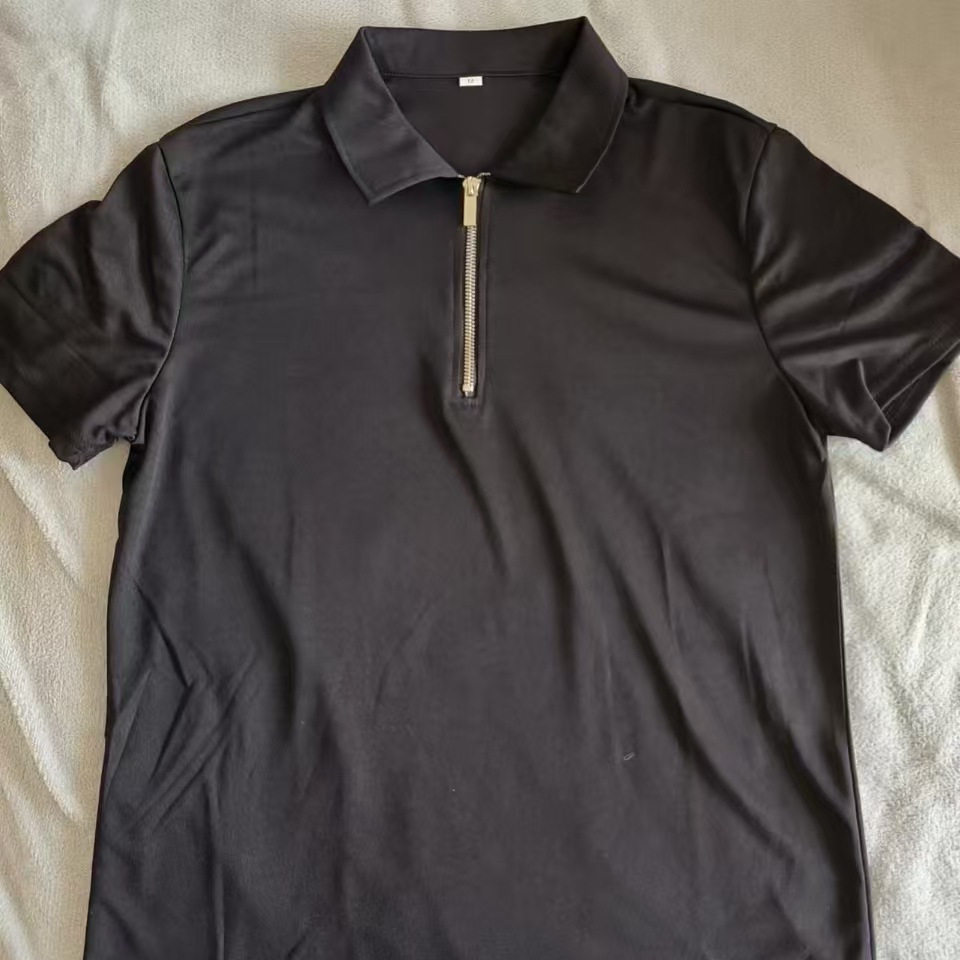 跨境2026夏季男式polo衫纯色短袖翻领t恤休闲合身上衣欧美男装5XL